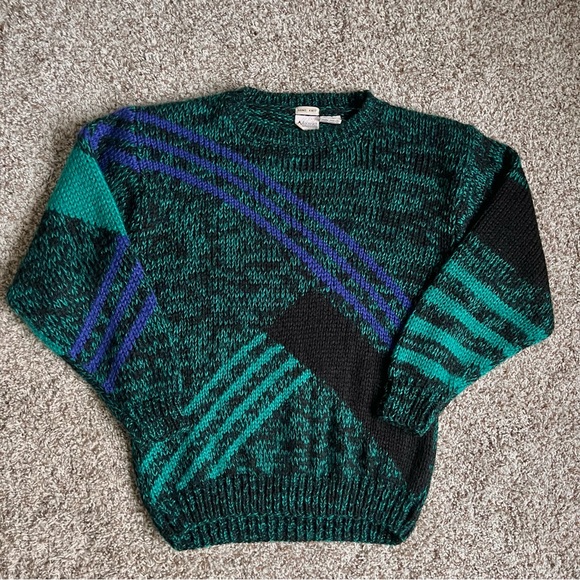 Bachrach Other - VINTAGE HAND KNIT 80s GRANDPA SWEATER